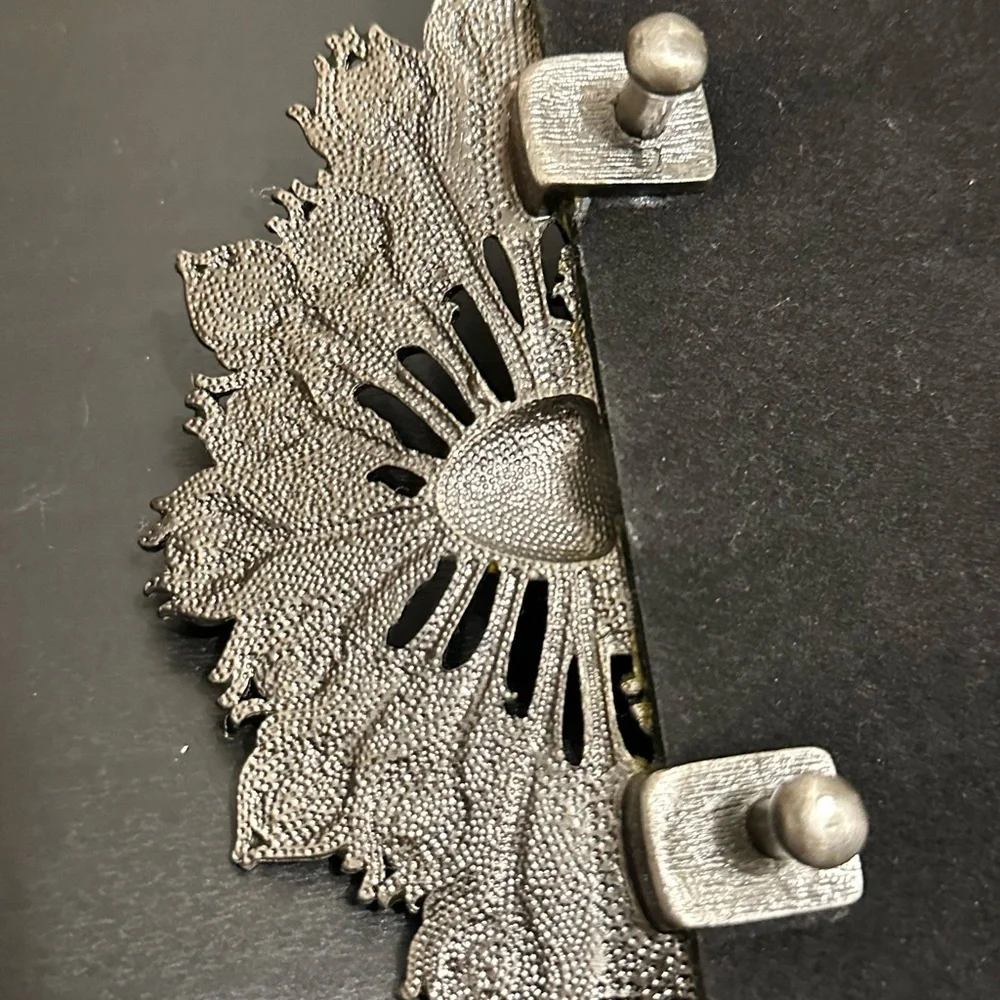 Vintage Enamel Rhinestone Pewter Peacock Mirror Vanity Tray